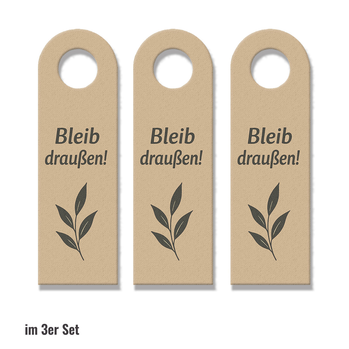 Modernes Blattdesign Bleib draußen! Komm rein! Türhänger