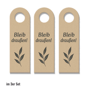 Modernes Blattdesign Bleib draußen! Komm rein! Türhänger