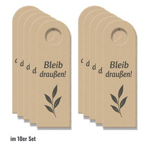 Modernes Blattdesign Bleib draußen! Komm rein! Türhänger