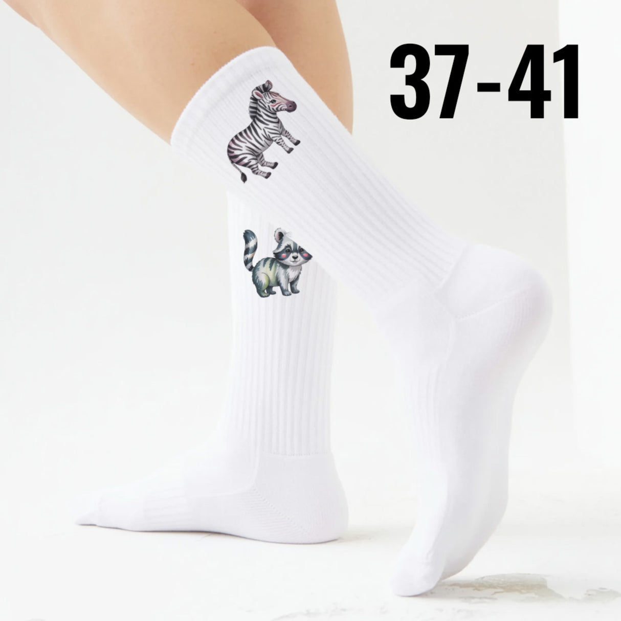 epicsocks Wilde Freunde Zebra und Waschbär Socken in 37-41 im Paar