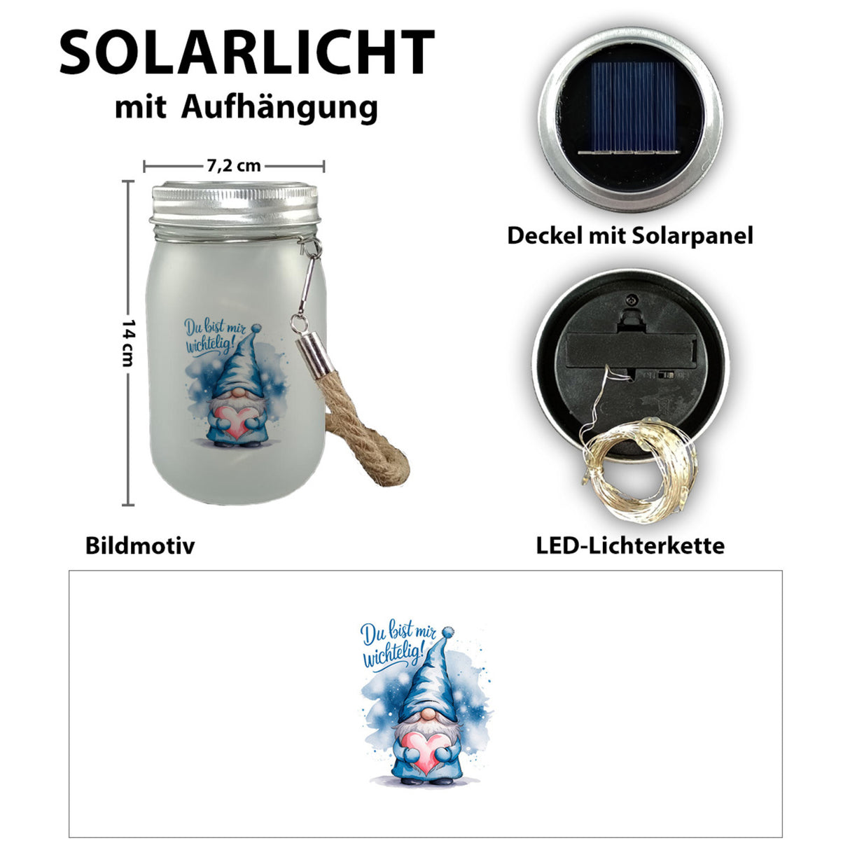 Du bist mir wichtelig! Wichtel Solarlicht