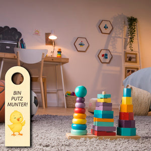 Küken Putz munter! Ruhe Küken schläft Türhänger fürs Kinderzimmer