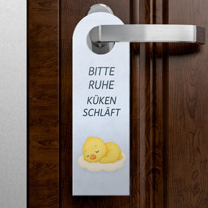 Küken Putz munter! Ruhe Küken schläft Türhänger fürs Kinderzimmer