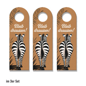 Bleib draußen! Komm rein! Zebras Türhänger