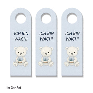 Eisbär Ich bin wach! Bitte ruhig Träumeland Türhänger fürs Kinderzimmer