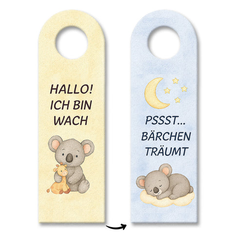 Koala Ich bin wach Bärchen träumt Türhänger fürs Kinderzimmer