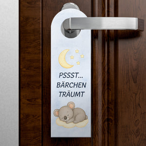 Koala Ich bin wach Bärchen träumt Türhänger fürs Kinderzimmer