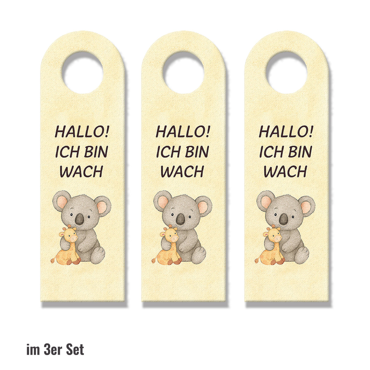 Koala Ich bin wach Bärchen träumt Türhänger fürs Kinderzimmer