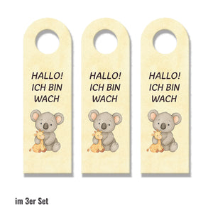 Koala Ich bin wach Bärchen träumt Türhänger fürs Kinderzimmer