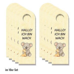 Koala Ich bin wach Bärchen träumt Türhänger fürs Kinderzimmer