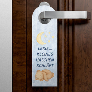Häschen Ich bin wach kleines Häschen schläft Türhänger für Kinderzimmer