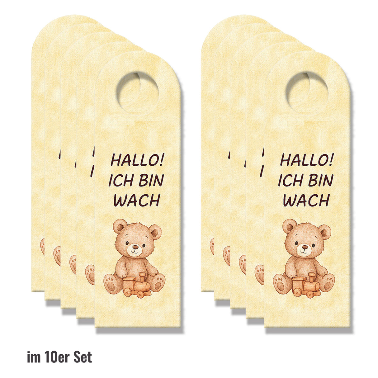 Teddybär Ich bin wach Bärchen träumt Türhänger fürs Kinderzimmer