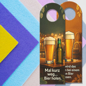 Mal kurz weg Bier holen Türhänger Vintage