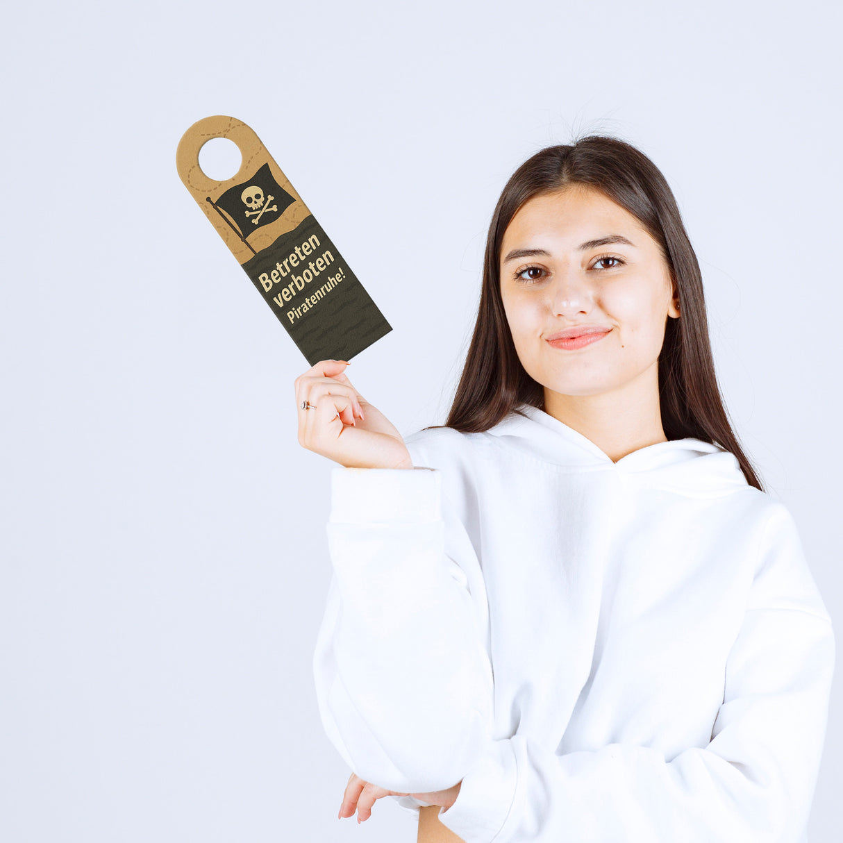 Betreten verboten und Piratenruhe! Piratenflagge Schiff Spruch Türhänger für Piratenfans