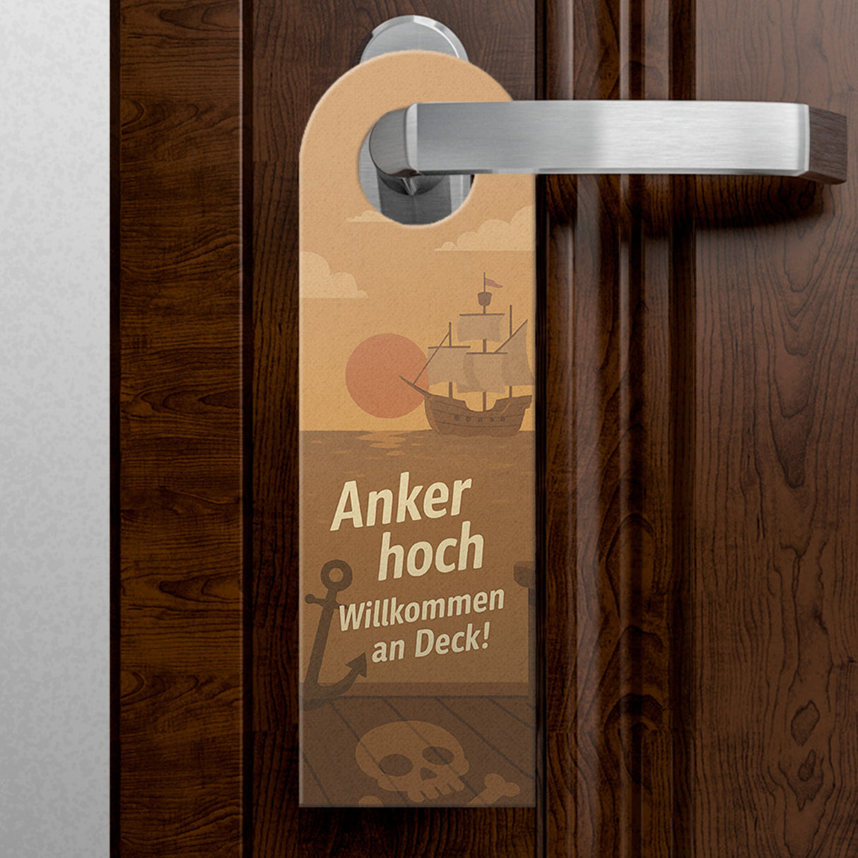 Betreten verboten und Piratenruhe! Piratenflagge Schiff Spruch Türhänger für Piratenfans