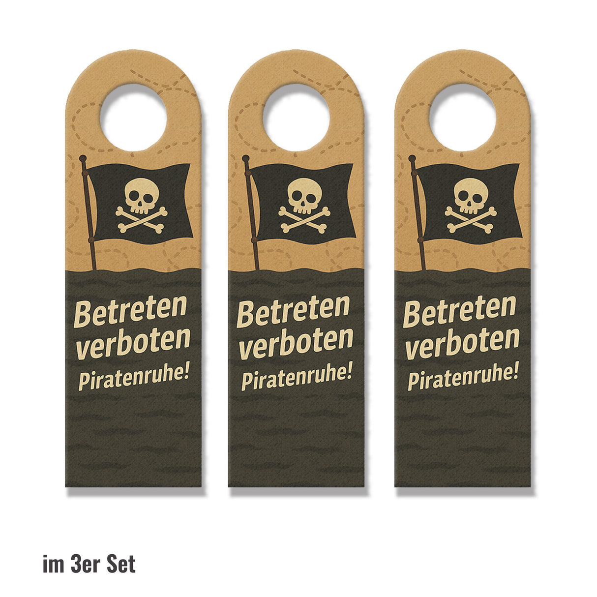 Betreten verboten und Piratenruhe! Piratenflagge Schiff Spruch Türhänger für Piratenfans