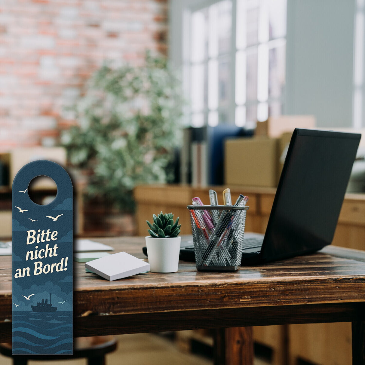 Bitte nicht an Bord Ahoi, komm rein! Leuchtturm Türhänger Maritim