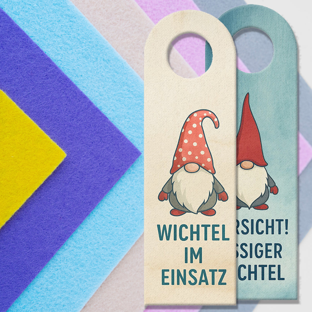 Vorsicht bissiger Wichtel im Einsatz Türhänger