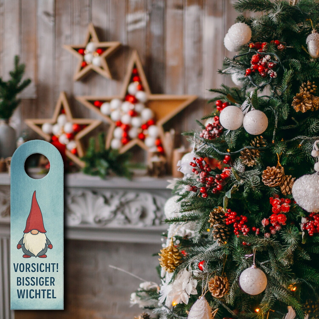 Vorsicht bissiger Wichtel im Einsatz Türhänger