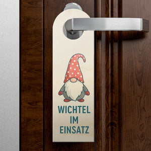 Vorsicht bissiger Wichtel im Einsatz Türhänger