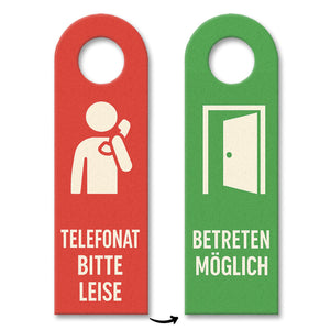Telefonat Bitte leise betreten möglich Türhänger Büro