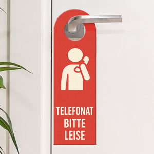 Telefonat Bitte leise betreten möglich Türhänger Büro