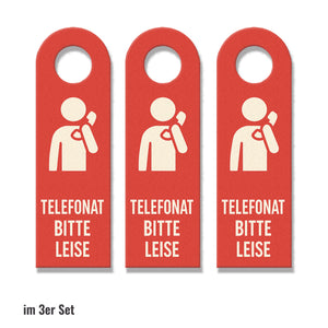Telefonat Bitte leise betreten möglich Türhänger Büro