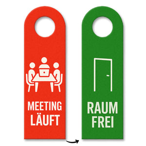 Meeting läuft Raum Frei Türhänger für Büro