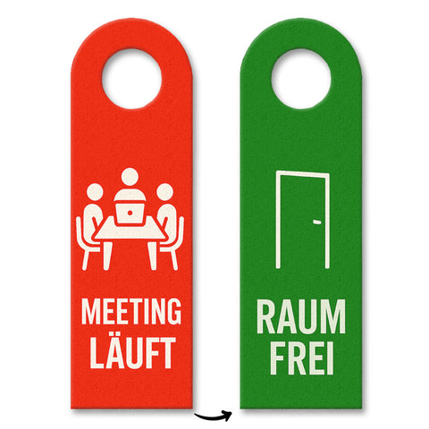 Meeting läuft Raum Frei Türhänger für Büro
