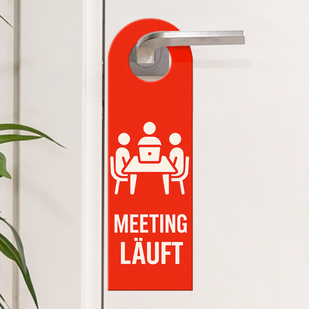 Meeting läuft Raum Frei Türhänger für Büro