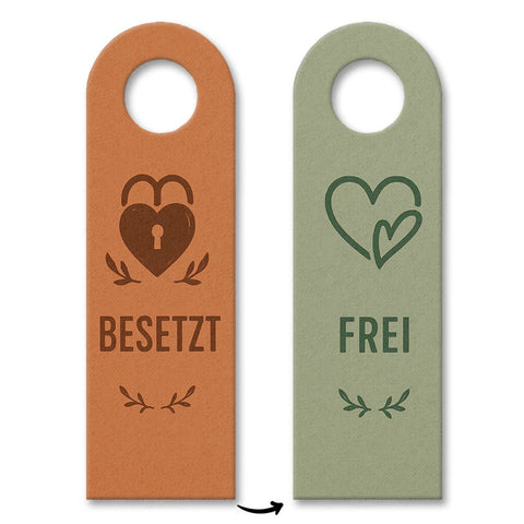 Frei Besetzt Herz Türhänger Vintage Herzdesign