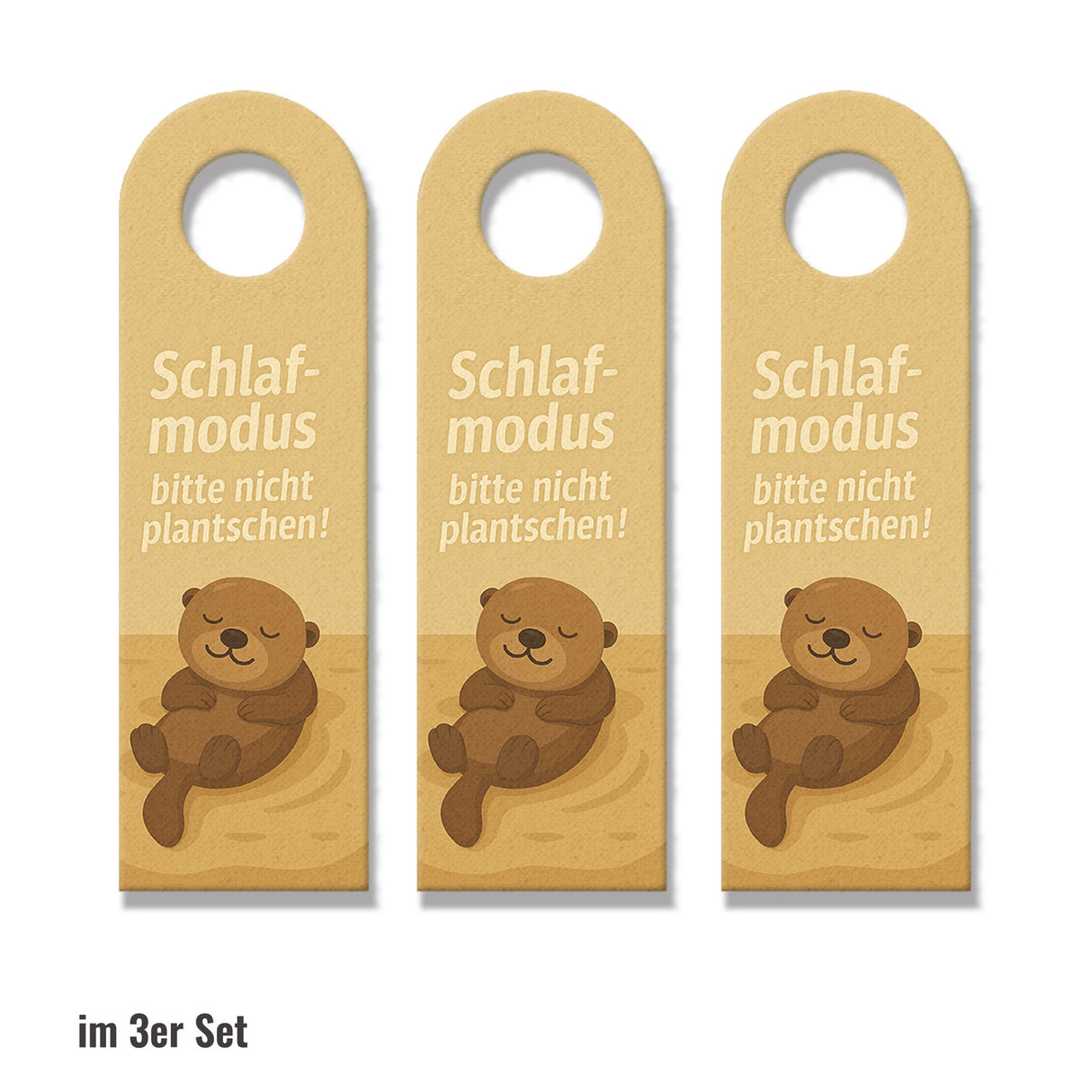 Schlafmodus Otter Willkommen Türhänger mit Spruch