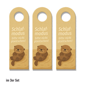 Schlafmodus Otter Willkommen Türhänger mit Spruch