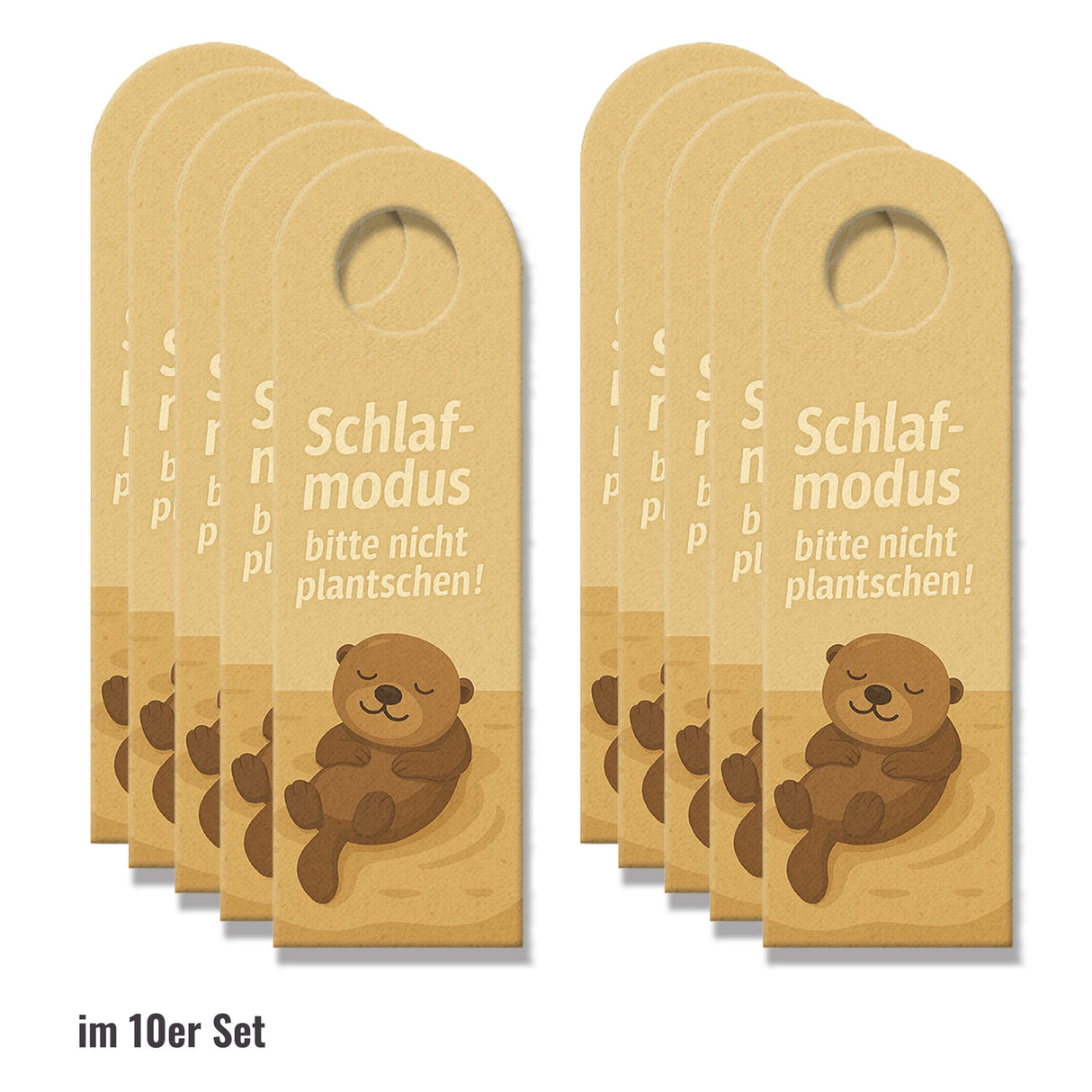 Schlafmodus Otter Willkommen Türhänger mit Spruch