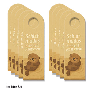 Schlafmodus Otter Willkommen Türhänger mit Spruch