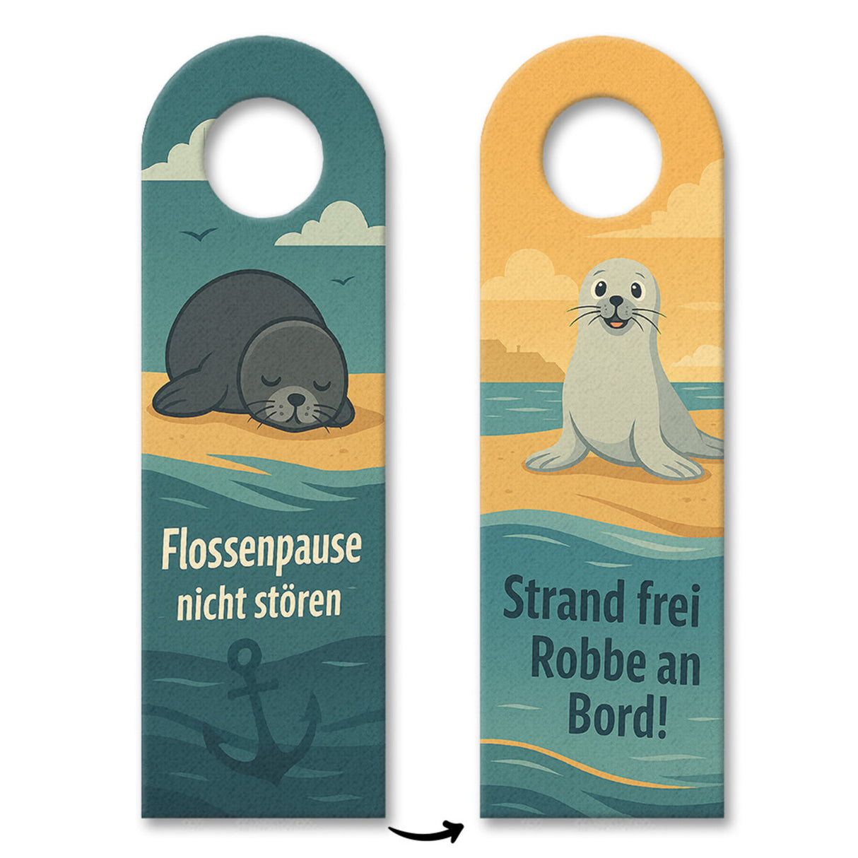 Robben am Strand Türhänger Flossenpause nicht stören