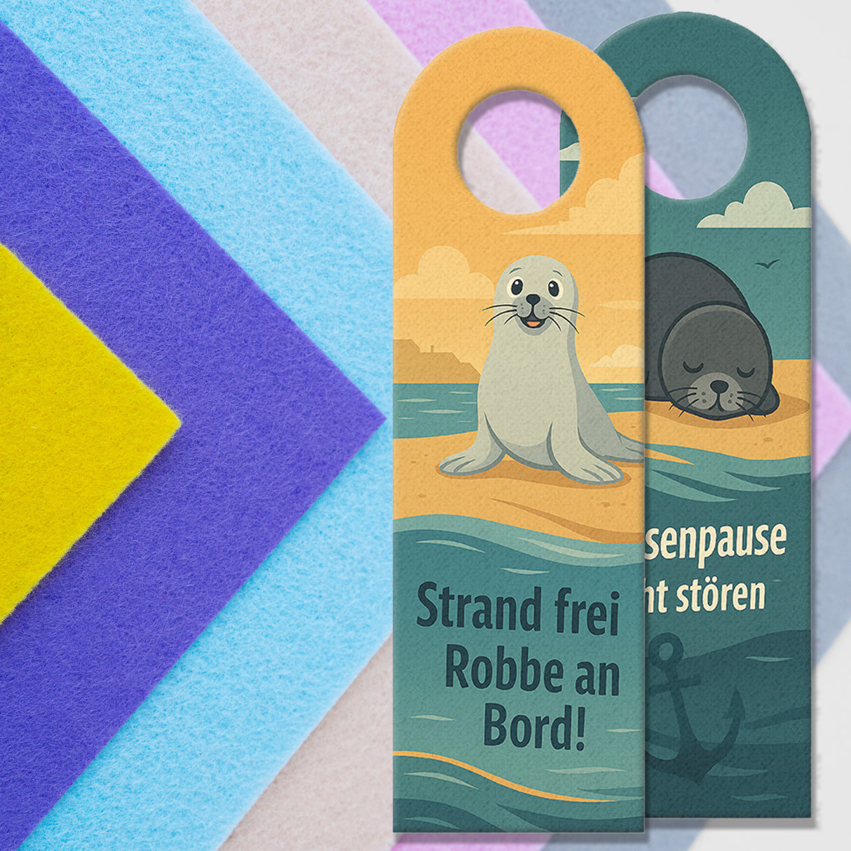 Robben am Strand Türhänger Flossenpause nicht stören