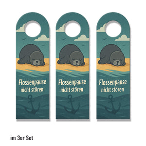 Robben am Strand Türhänger Flossenpause nicht stören