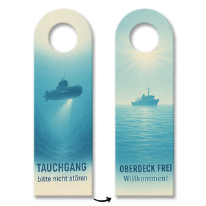 Tauchgang bitte nicht stören Oberdeck frei Willkommen! U-Boot Frachtschiff Türhänger
