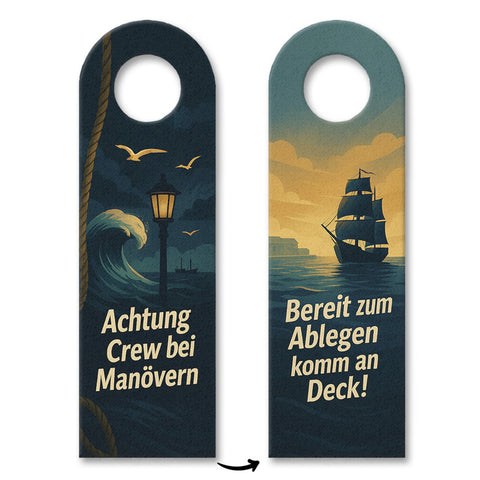 Achtung Crew bei Manövern Breit zum Ablegen Maritimer Türhänger für Segler