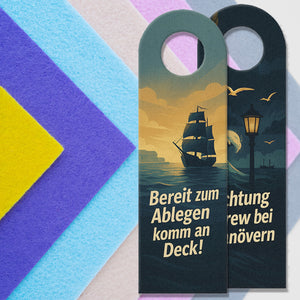 Achtung Crew bei Manövern Breit zum Ablegen Maritimer Türhänger für Segler