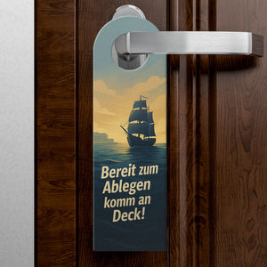 Achtung Crew bei Manövern Breit zum Ablegen Maritimer Türhänger für Segler