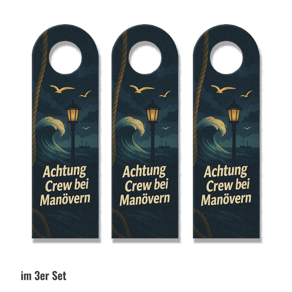 Achtung Crew bei Manövern Breit zum Ablegen Maritimer Türhänger für Segler