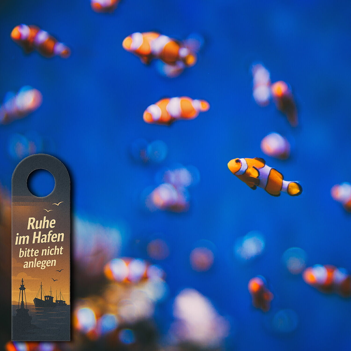 Ruhe im Hafen bitte nicht anlegen komm an Board Türhänger Maritimes Design
