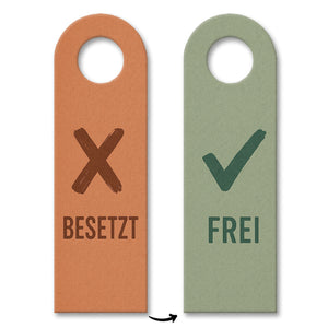 Frei besetzt Türhänger mit Kreuz und Haken