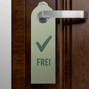 Frei besetzt Türhänger mit Kreuz und Haken