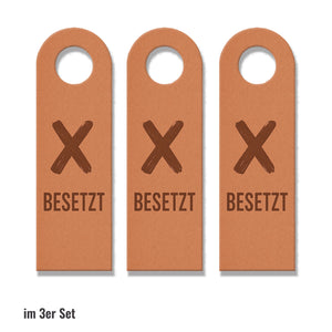 Frei besetzt Türhänger mit Kreuz und Haken