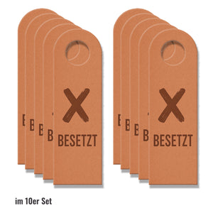 Frei besetzt Türhänger mit Kreuz und Haken