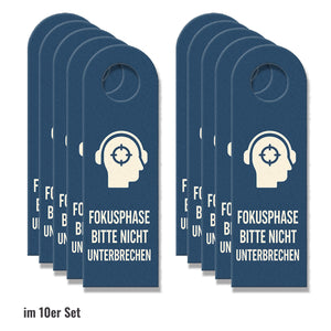 Fokusphase bitte nicht unterbrechen und Willkommen Türhänger Büro