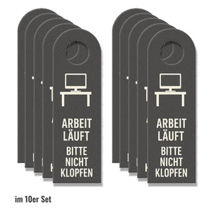 Arbeit läuft Feierabend willkommen Türhänger Computerbildschirm Sofa